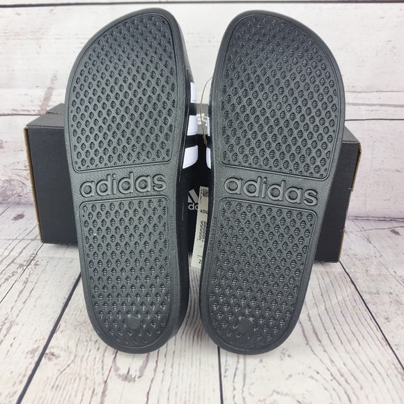 New Adidas Adilette Aqua Black Slides - Picture 8 of 10